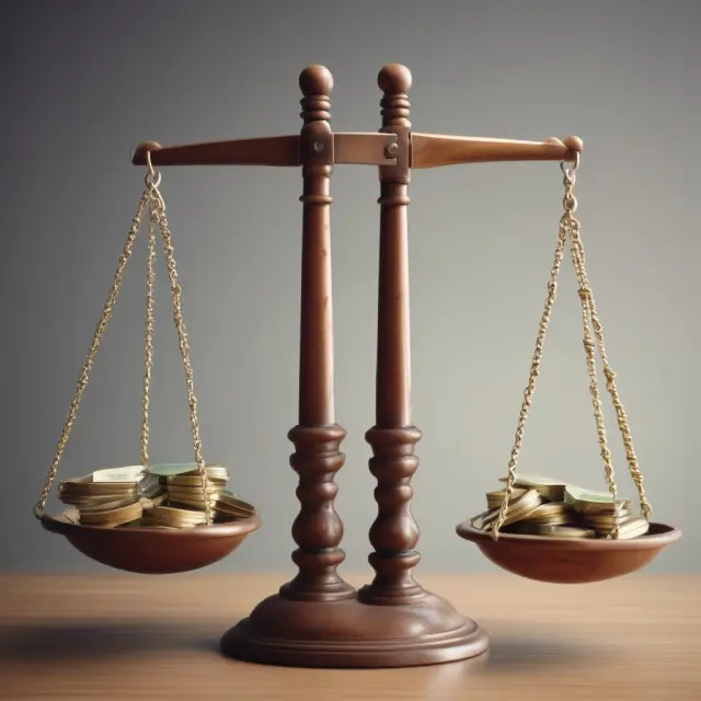 A balance scale with par value and excess capital components symbolizing equity financing in corporate finance