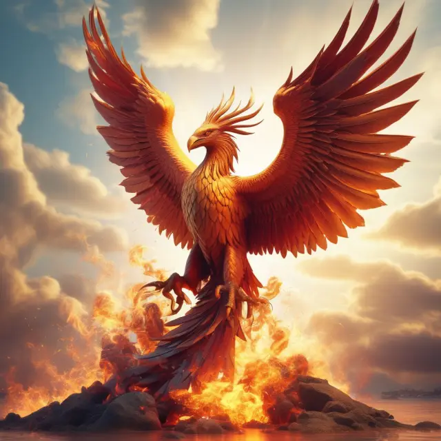 Phoenix rising with money bag symbolizing newly generated paid-up capital during IPO