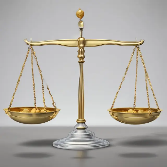 Scales illustrating authorized (gold) and paid-up (silver) capital in corporate finance.