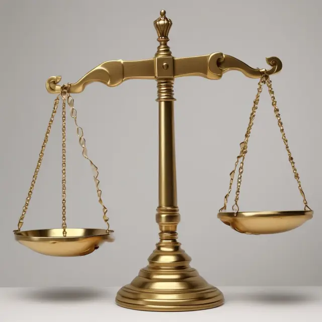 A golden scale with tips representing paid-up capital balanced precariously. New shares issued in the form of stock options or warrants tipping the scales, diluting the value.