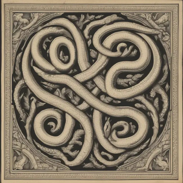 Two serpents - Par Yield and Spot Yield - intertwined, symbolizing their relationship in bond market dynamics