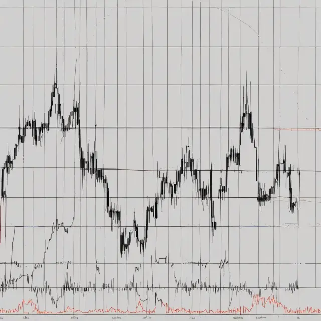 Two technical indicators, Parabolic SAR with dots and Moving Averages as lines, interacting on a dynamic financial chart