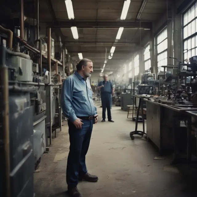 Factory owner, Ivan, cuts production hours and saves money during an economic downturn, leading to decreased consumption and production levels, impacting the local economy