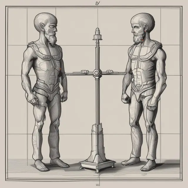Janus, the two-faced god of transitions, holds a Pareto chart symbolizing the benefits and criticisms of the analysis technique