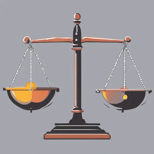 Scales represent Pareto efficiency balancing advantages and limitations in modern economics