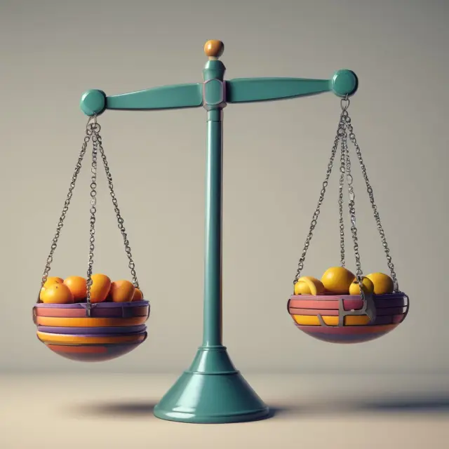 Scales balancing resources with Pareto efficiency principles for optimal economic allocations