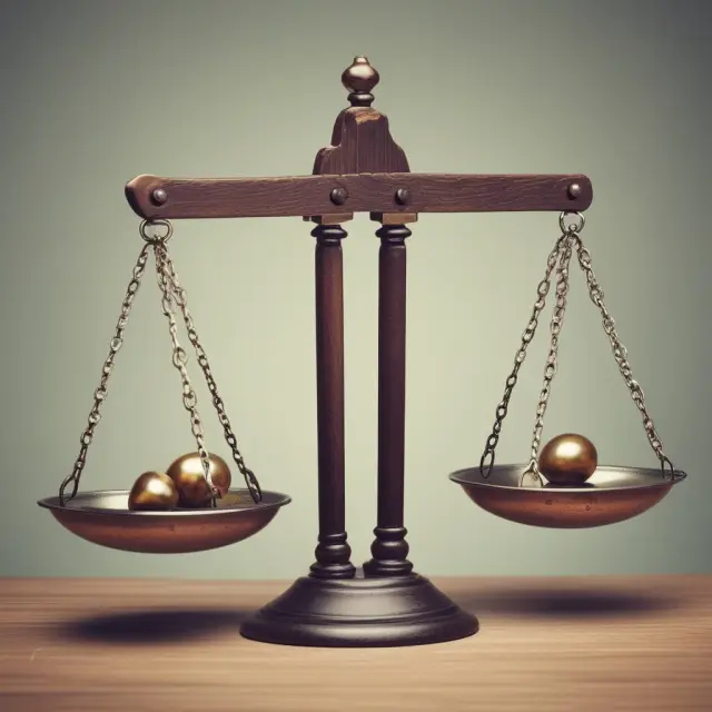 A balanced scale represents the concept of pari-passu in finance, where all parties - equity shares, debt, and secured creditors - receive equal treatment.