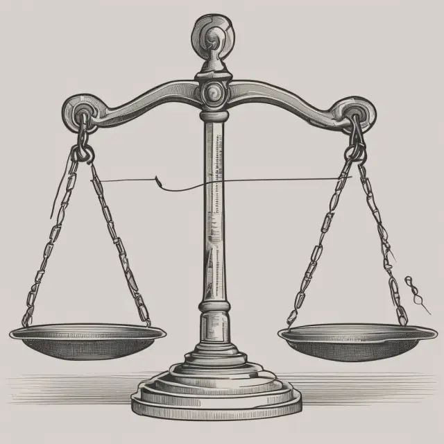 A set of scales balancing creditors of various types, symbolizing the application of pari-passu principle ensuring fair treatment during bankruptcy proceedings.