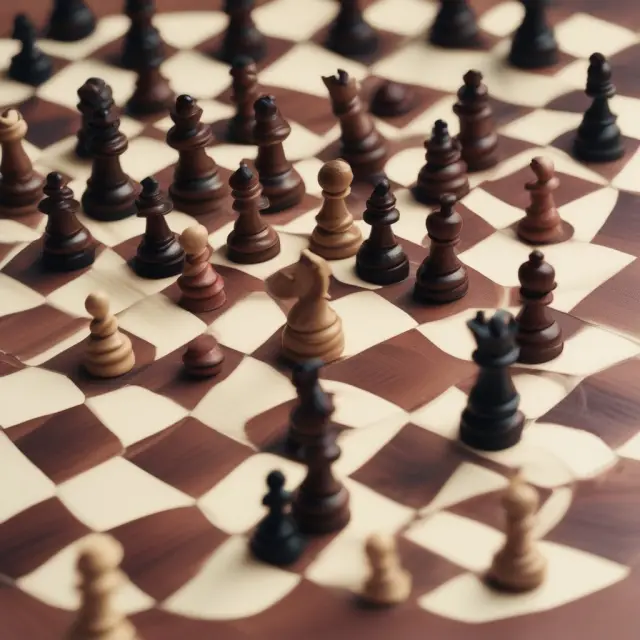 Insurance companies and policyholders collaborate around a chessboard, symbolizing the partnership in participating policies