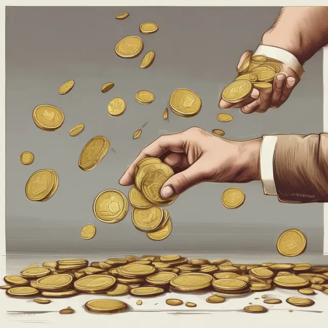 A golden coin representing foreign investment being weighed against India
