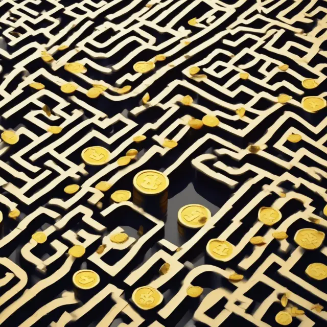 Golden coins moving through a labyrinth representing passive income taxes and their complexities.