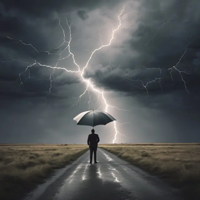 A rigid index fund sinking amidst a market storm, emphasizing the risks of total market risk and inflexibility associated with passive investing.