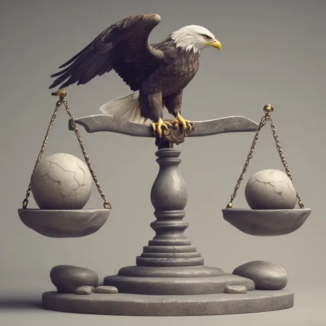 Visualization of the comparison between passive investing (stable stone) and active management (agile eagle)
