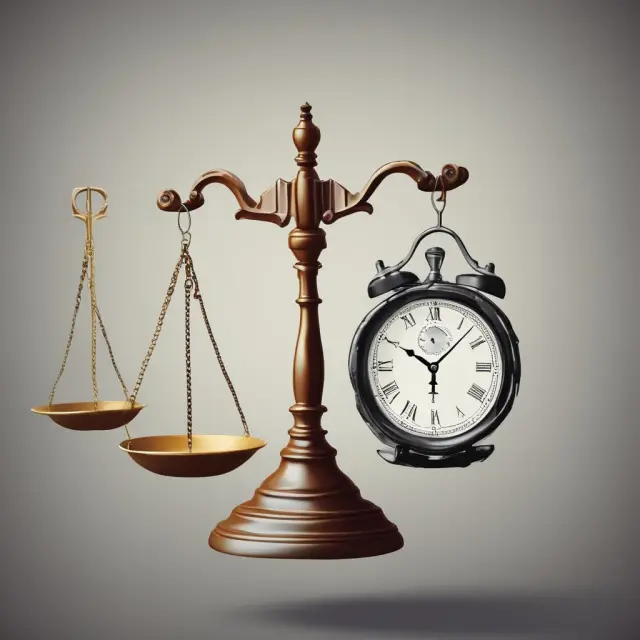 An image of clock hands hovering over late fee scales, symbolizing the significance of paying bills on time and avoiding penalties