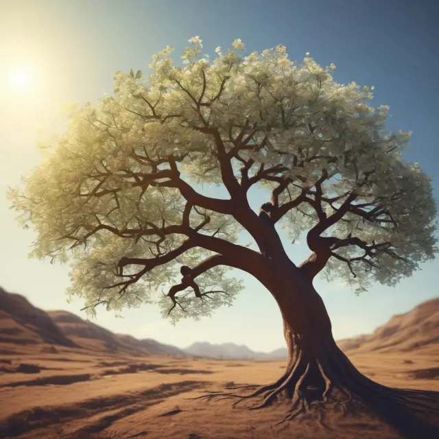 An image of a tiny seed evolving into a fully grown tree, symbolizing the patent application process - from thorough research to detailed documentation.