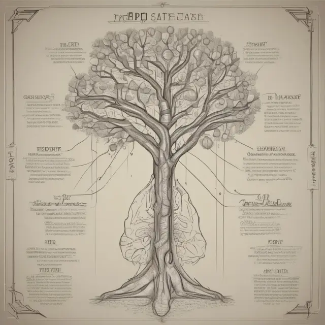 An image of a flourishing tree with branches representing technology and pharmaceuticals, each bearing patent fruits to symbolize innovation and growth.