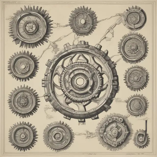 An intricate assembly of historical gears interconnected, symbolizing the impact of past preferences on industry standards.