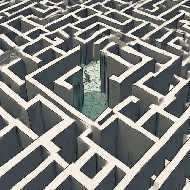 A person in day trader attire stands before a maze of FAQs. They hold a $25,000 key to unlock answers
