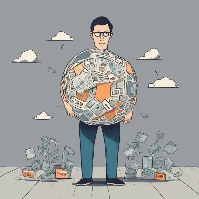 A person balancing their income against expenses on a scale, while grappling with the presence of a payday loan provider.