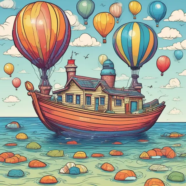Visualizing payday, secured, and unsecured loans as a phoenix, ship, and balloon respectively, highlighting their differences in risk, interest rates, and collateral.