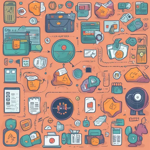 An image of a bustling marketplace where various payment methods - coins, checks, credit cards, debit cards, and mobile wallets - come together to form a bridge connecting buyers and sellers
