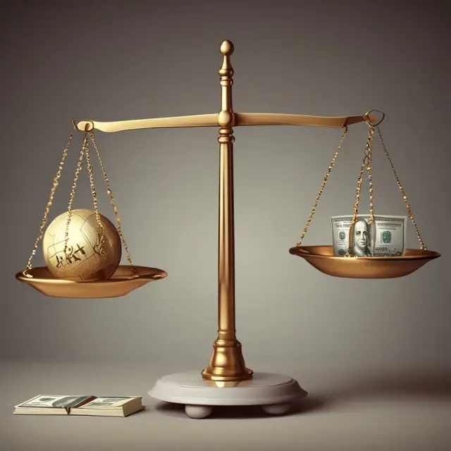 Golden PIK ball tipping a scale against sacks of cash - payment-in-kind risks and complexities