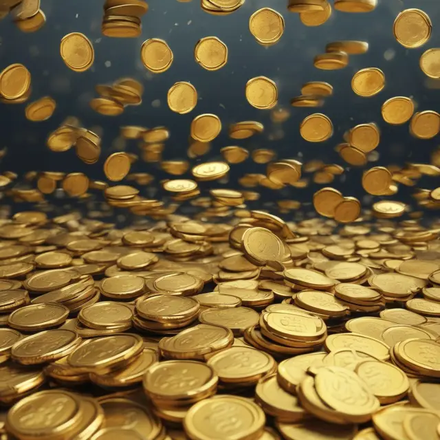Image of golden coins cascading into the hands of various individuals, representing annuitants receiving payouts from annuities and shareholders collecting dividends