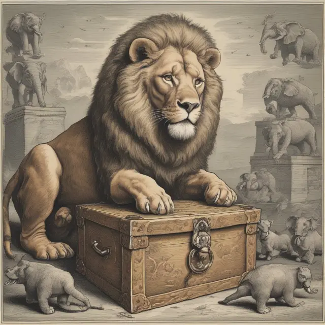 A defensive lion protects treasured sectors like utilities and REITs, while cyclical elephants represent industries with volatile earnings and inconsistent payouts.