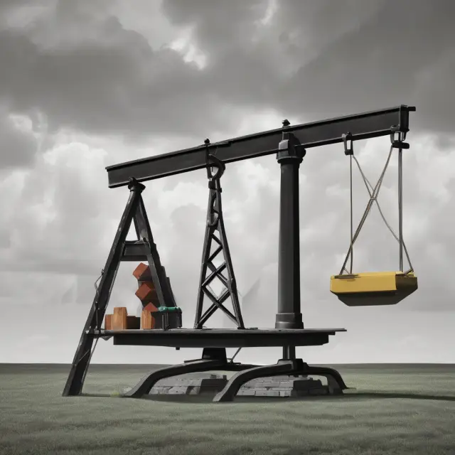 A seesaw illustrating low payout ratios for a tech company (30%) and a higher ratio for an energy firm (70%), symbolizing their distinct sector contexts in dividend sustainability