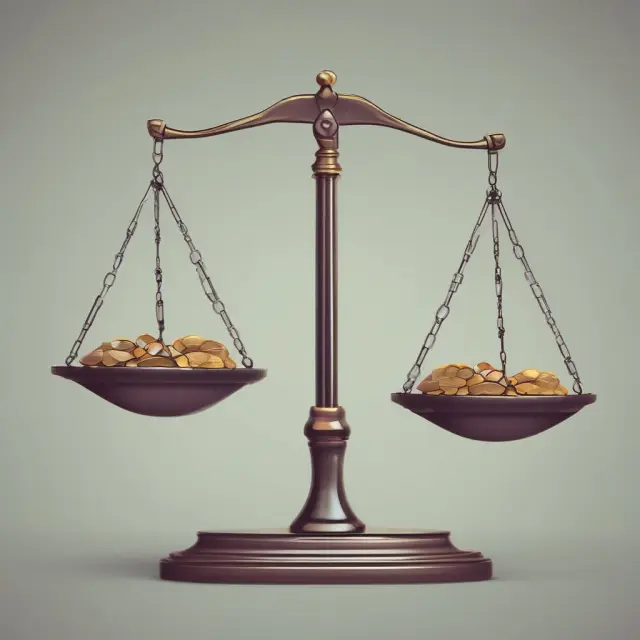 Scale represents income vs. dividends in payout ratio calculation; balance signifies optimal allocation