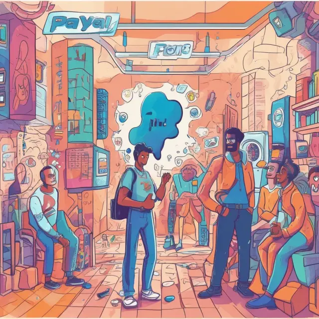 Vibrant kaleidoscope displaying PayPal