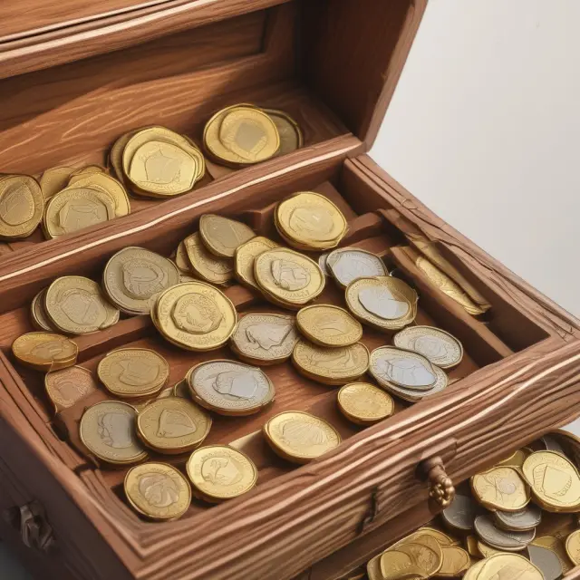 Golden coins in a treasure chest symbolizing Medicare Parts B and D funding through the SMI Trust Fund