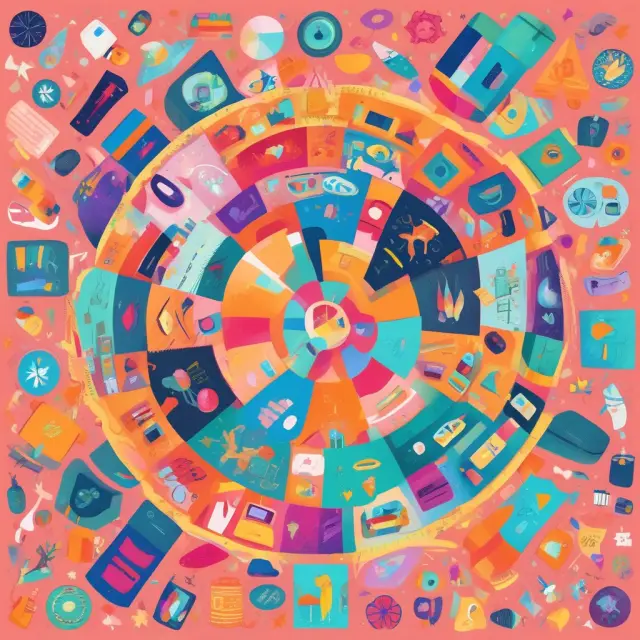 A kaleidoscope showcasing various consumer goods representing Personal Consumption Expenditures with Core PCE as the stable center