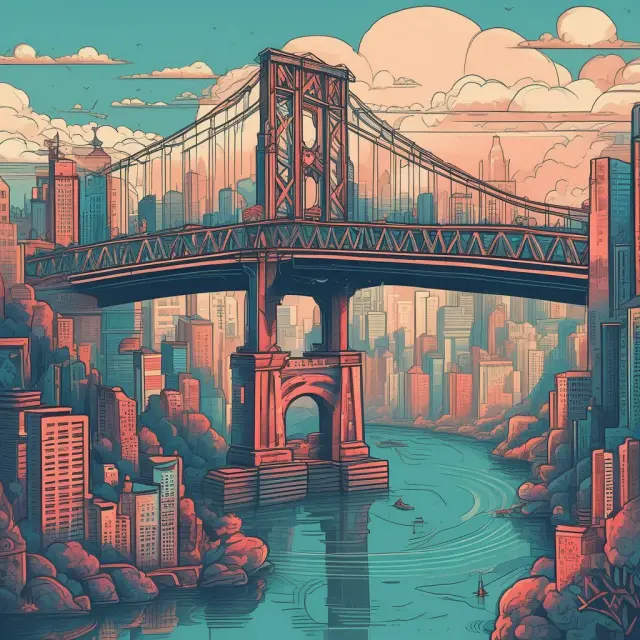 An image of a digital bridge symbolizing the connection between borrowers and investors in P2P lending