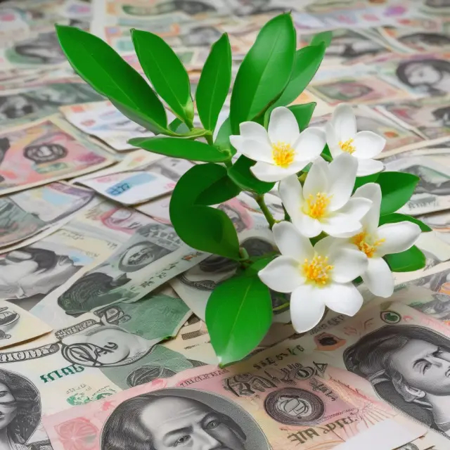 Stable Hong Kong dollar tree thriving among diverse currencies, representing trade expansion, exchange rate risk reduction, and long-term investment encouragement.