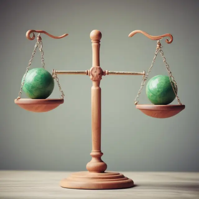 Two scales balance price and growth in PEG ratio analysis. Lower ratio tips towards undervalued opportunities.