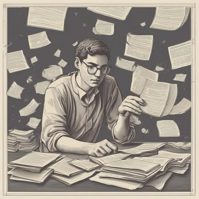 A student reaches for golden Pell Grants amidst a sea of financial aid forms