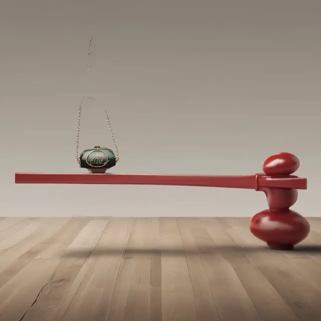 Seesaw illustrating potential customer loss due to penetration pricing with luxury brand logo and price tag.