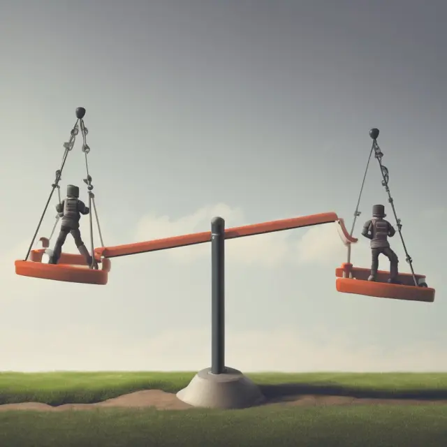 Seesaw with penetration pricing (lower initial price) and loss leader pricing (deeply discounted item) illustrating strategies for attracting customers.