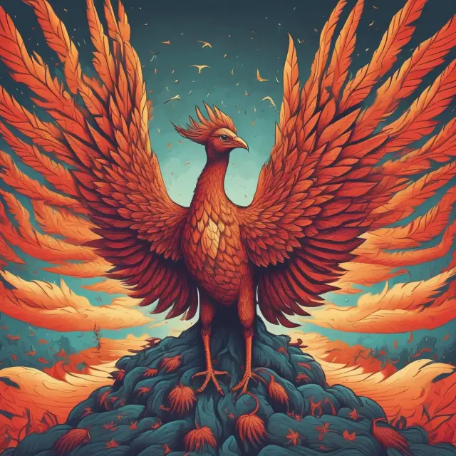A mythical phoenix emerges from fiery competition, signifying the power and adaptability of effective penetration pricing.