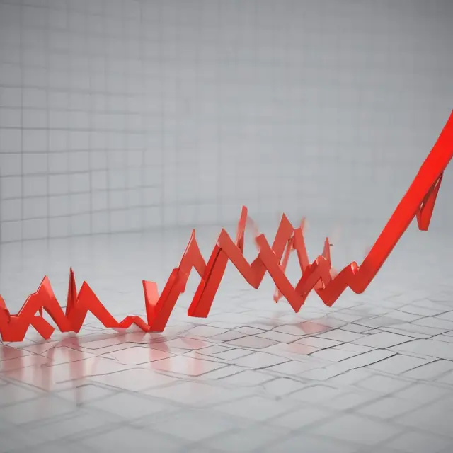 An arrow with an introductory price piercing a market chart symbolizes penetration pricing, a marketing strategy to attract customers and build market share