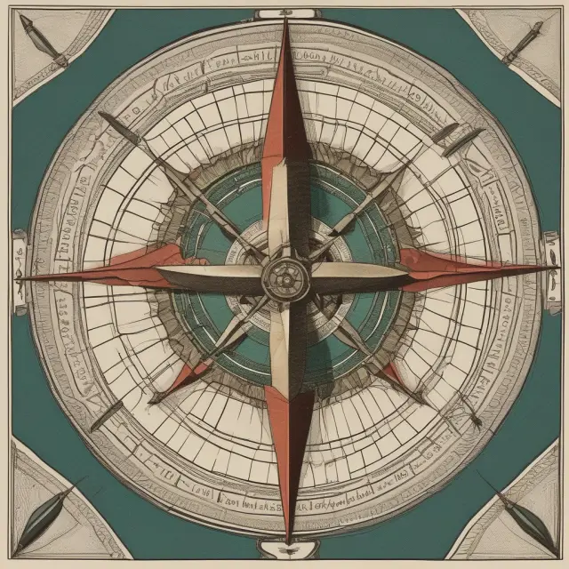 A trader consulting a compass to set price targets and stop losses for a pennant pattern