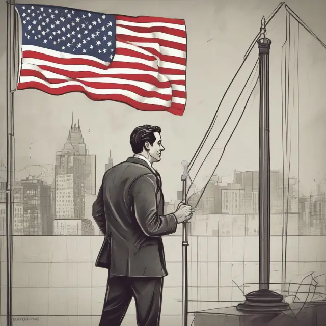 Trader studying pennant pattern: flagpole, consolidation, and bullish breakout with support levels