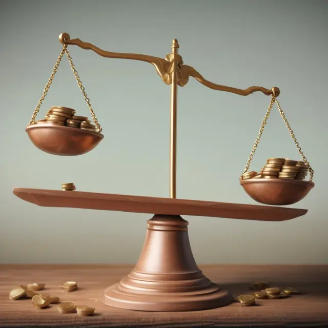 Visualization of tax implications for penny stock investments: a seesaw representing capital gains taxes and income taxes, with penny stocks balancing the scale