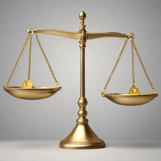 Two balance scales: one filled with golden coins for per capita figures; another weighed down by empty space symbolizing poverty levels.