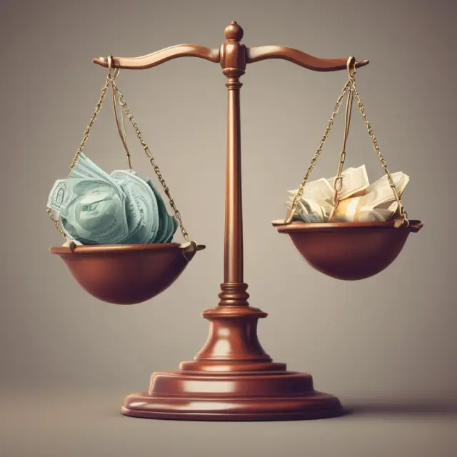Balance scale with revenue and expenses, representing the risks of manipulation in percentage-of-completion method.