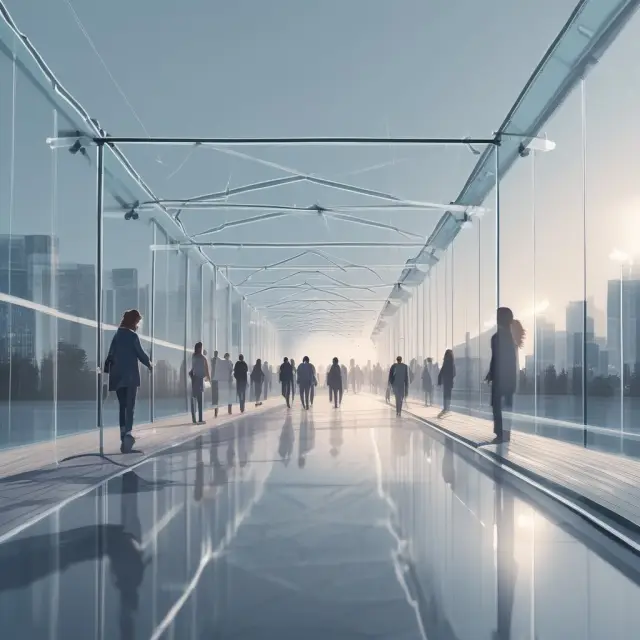 A sturdy bridge connecting a manager figure to an employee figure, representing the importance of continuous accountability and transparency in their working relationship