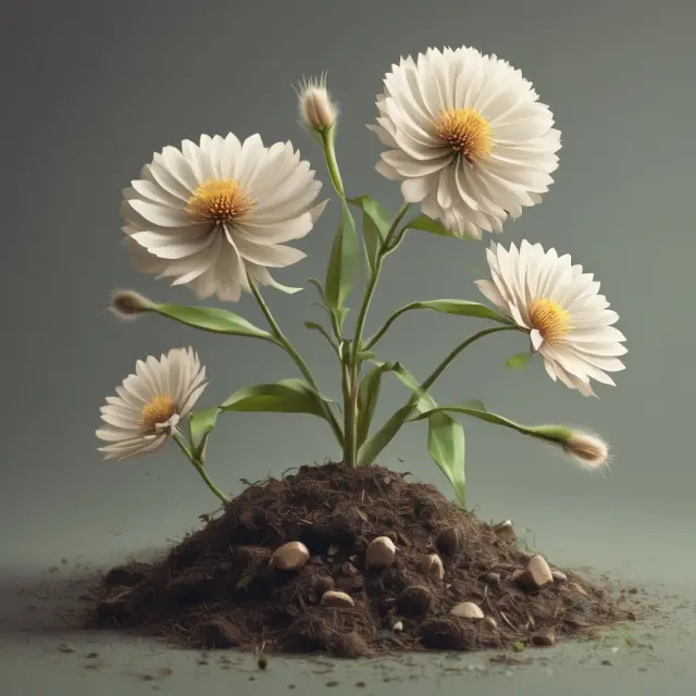 An annual interest rate sprouting seeds representing investment returns, blossoming with compounding periodic interest rates.