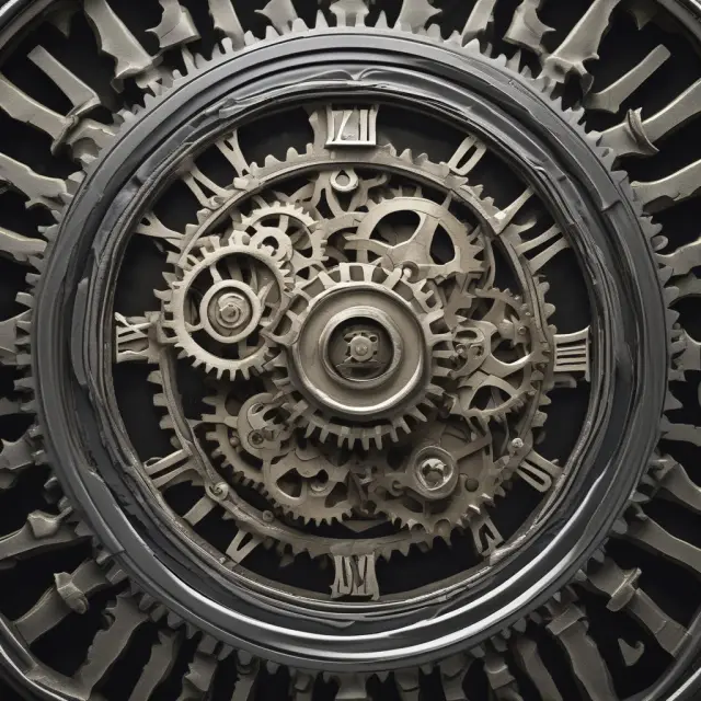 Interconnected gears symbolize the effect of periodic interest rates in compounding finance growth