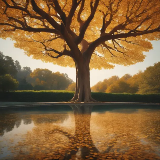 Golden tree symbolizes institutional investments with roots in perpetuity pool. Consistent income, risk management, diversification.